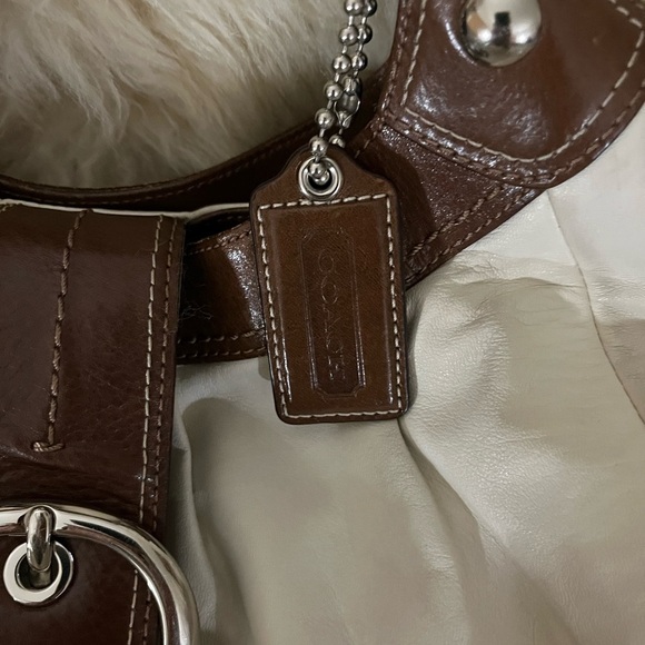 Coach White/Brown Large Zip Bag Tote - Picture 5 of 5